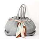 Carolina Herrera grey handbag with handkerchief