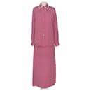 pink/Cream Longsleeve Shirt And Skirt Set - Loro Piana