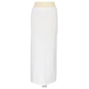 Prada White Triangle Embroidered Midi Skirt