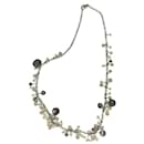 Impresionante collar de acero DOLCE & GABBANA con perlas negras, Blanquecino, CORAZÓN - Dolce & Gabbana