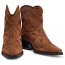 Brown Texas 40 suede ankle boots - Ganni
