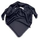 Givenchy black silk and wool shawl  4G all over