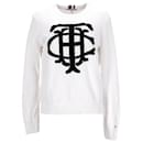 Suéter feminino Tommy Hilfiger Essential Graphic Crest em algodão branco