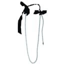 Faux Pearls Necklace with Fabric Bows - Lanvin