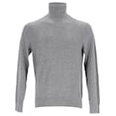 Suéter masculino Tommy Hilfiger de algodão orgânico e seda com gola redonda em algodão cinza