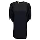 Stella McCartney Black Short Sleeved Viscose Crepe Dress - Autre Marque
