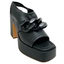 Stella McCartney Black Skyla Stretch Platform Sandals - Autre Marque