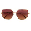 Cartier gafas de sol con montura dorada brillante y lentes degradados cuadrados en rosa