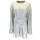 Trocknet Van Noten Grau / Langärmliges Sweatshirt-Kleid aus Baumwolle mit silbernem Ringdetail - Autre Marque