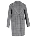 Theory Plaid Print Coat in Grey Cashmere
