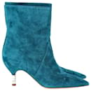 Gabriela Hearst Mariana Ankle Boots in Blue Suede