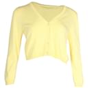 Max Mara Weekend Cropped Cardigan in Yellow Viscose - Autre Marque