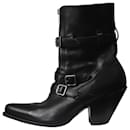 Black pointed toe motorcycle style boots - size EU 38 - Céline
