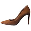 Scarpe con tacco a punta in pelle scamosciata marrone - taglia EU 37 - Dolce & Gabbana