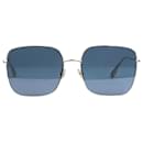 Óculos de sol quadrados azuis com armação dourada - Christian Dior