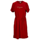 Tommy Hilfiger Vestido de manga corta con logo Essentials para mujer en algodón rojo