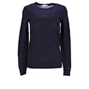 Suéter Tommy Hilfiger feminino essencial de lã Merino em lã azul marinho