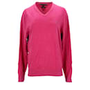 Tommy Hilfiger Pull col V en coton et soie pour homme en coton rose