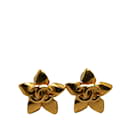 Gold Chanel CC Star Clip On Earrings