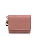 Pink Dior Cannage Leather Wallet
