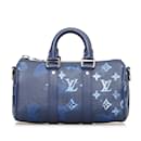 Borsa Louis Vuitton Monogram Ink acquerello Keepall XS blu