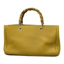 Yellow Gucci Medium Bamboo Shopper Satchel