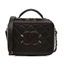 Bolso satchel Chanel pequeño con filigrana de caviar negro