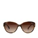 Óculos de sol quadrados Chanel marrom