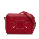 Borsa a tracolla Chanel Mini CC in filigrana Vanity rossa