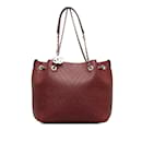 Burgundy Chanel Perforated Caviar Leather Tote Bag