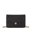 Black Chanel Medium Quilted Lambskin Single Flap Shoulder Bag