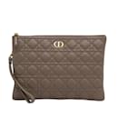 Große Dior Cannage Caro Daily Pouch Clutch in Taupe