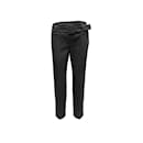 Pantaloni Prada in lana vergine color carbone con cintura taglia IT 44