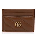 Porte-cartes marron Gucci GG Marmont Matelasse