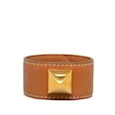 Bracelet en cuir Hermes Medor marron - Hermès