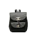 Black Chanel CC Turn Lock Caviar Backpack