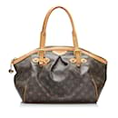 Bolso de hombro marrón Louis Vuitton con monograma Tivoli GM