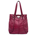 Pink Purple Leather Tote Shoulder Bag with Spheres - Céline