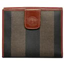 Fendi Pequin Stripe Bifold Wallet  Canvas Short Wallet in Fair condition