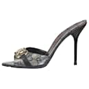 Silver Princetown buckle monogram heels - size EU 40.5 - Gucci