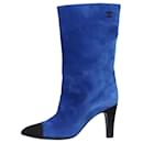 Blue suede pointed toe boots - size EU 36.5 - Chanel