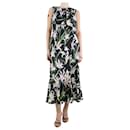 Black sleeveless floral dress - size UK 14 - Autre Marque