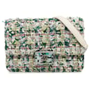 Chanel Green Tweed Beauty Lock Flap Bag