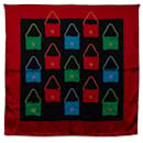 Chanel Red Classic Matelasse Flap Bag Print Schal