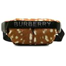 Burberry Brown Logo Printed Nylon Belt Bag