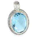 David Yurman Blue Topaz & Sapphires Oval Enhancer em prata esterlina