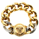 Versace Pulsera chapada en oro con cadena Medusa