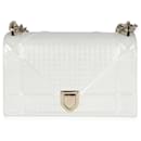 Christian Dior White Micro Cannage Patent Small Diorama Flap Bag