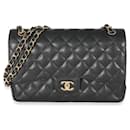 Chanel Black Quilted Caviar Jumbo Double Flap Bag