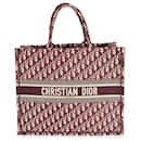Christian Dior Grand cabas en toile oblique bordeaux